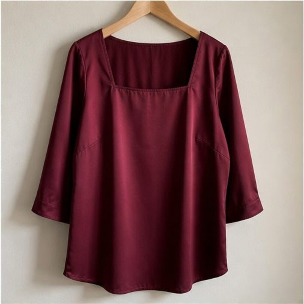 Burgundy Peplum Top